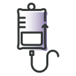 IV bag and line with the text cancer ** below