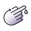 Hand with a drop of blood falling from index finger with the text diabetes below