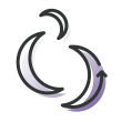 Icon with three cresent moons forming an incomplete circle with the text certain rare genetic conditions below